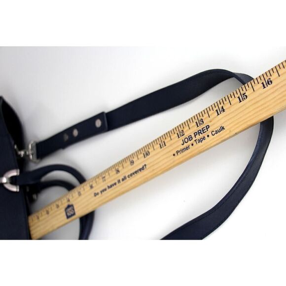 Large Zac Posen NAVY BLUE GENUINE LEATHER SHOULDER BAG HANDBAG SATCHEL PURSE - Picture 13 of 16